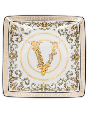 Versace plateau à logo gravé - Blanc