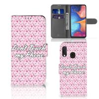 Samsung Galaxy A20e Portemonnee Hoesje Flowers Pink DTMP