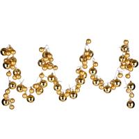 Krist+ Kerstslinger - verlicht - met kerstballen - 93 LEDs - goud - op batterij