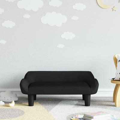 Kinderbank 70x40x24 cm fluweel zwart