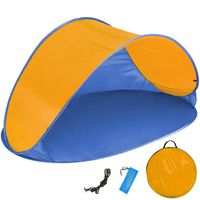 Pop up strandtent beach shelter blauw-oranje 401681 - thumbnail