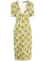 Roberto Cavalli robe mi-longue à imprimé palmier - Tons neutres Roberto Cavalli robe mi-longue à imprimé palmier - Tons neutres