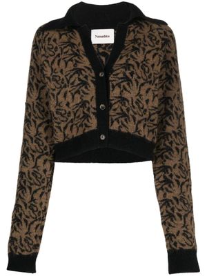 Nanushka manteau en laine mélangée à imprimé graphique - Noir