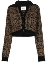 Nanushka manteau en laine mélangée à imprimé graphique - Noir