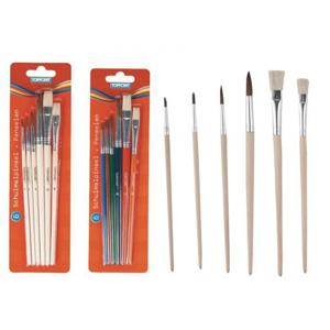 TipTop Hobby/Knutsel Penselen set - 6x stuks - maat 2 t/m 12 - kwasten - verven