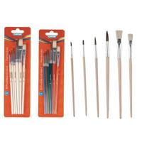 TipTop Hobby/Knutsel Penselen set - 6x stuks - maat 2 t/m 12 - kwasten - verven