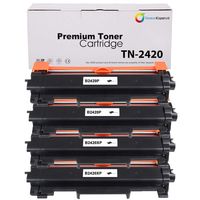 4x Brother TN-2420 alternatief Toner cartridge Zwart 6000 pagina&apos;s - thumbnail