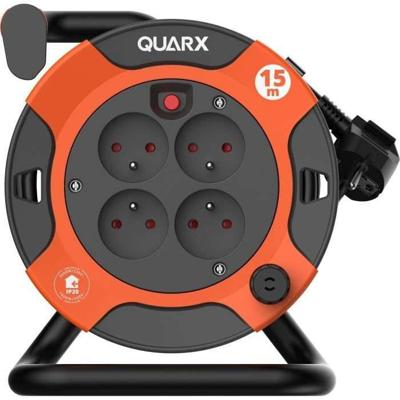 Kabelhaspel - QUARX - DIY - 15m, H05VV-F 3G1,5mm², thermische schakelaar