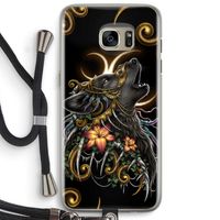 Huilende Wolf: Samsung Galaxy S7 Edge Transparant Hoesje met koord Huilende Wolf: Samsung Galaxy S7 Edge Transparant Hoesje met koord