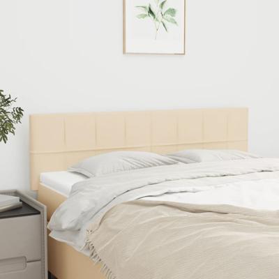 Hoofdborden 2 st 72x5x78/88 cm stof crèmekleurig