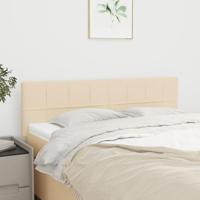 Hoofdborden 2 st 72x5x78/88 cm stof crèmekleurig