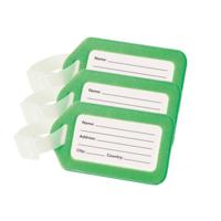 Kofferlabel/adres en info bagagelabel kunststof - Set van 5x stuks - groen - 5 x 8 cm