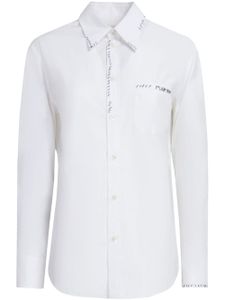 Marni chemise en coton à logo brodé - Blanc