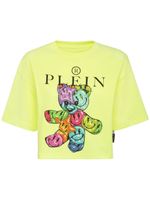 Philipp Plein t-shirt crop Smile à encolure ronde - Jaune