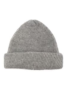 Roberto Collina bonnet en maille nervurée à design bicolore - Gris