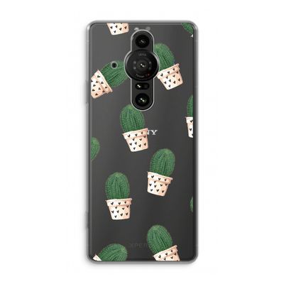 Cactusprint roze: Sony Xperia Pro-I Transparant Hoesje