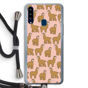 Alpacas: Samsung Galaxy A20s Transparant Hoesje met koord