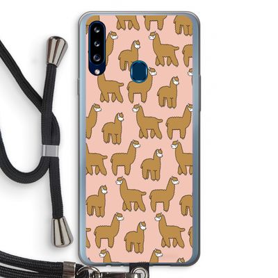 Alpacas: Samsung Galaxy A20s Transparant Hoesje met koord
