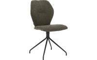 Goossens Eetkamerstoel Hera groen stof leuning, modern design