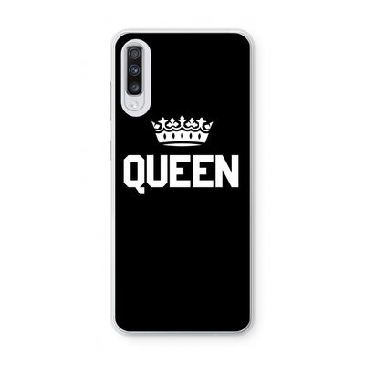 Queen zwart: Samsung Galaxy A70 Transparant Hoesje