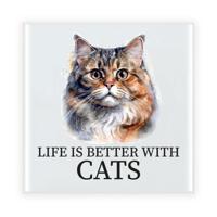 Cadeau tegel kattenliefhebber - Perzische Kat kat/poes - keramiek - waterverf - 15 cm Cadeau tegel kattenliefhebber - Perzische Kat kat/poes - keramiek - waterverf - 15 cm