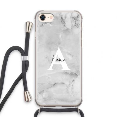 Ivory Marble: iPhone 8 Transparant Hoesje met koord