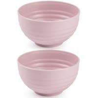 Plasticforte Kommetjes / schaaltjes - 8x - dessert / ontbijt - kunststof - D13 cm - roze