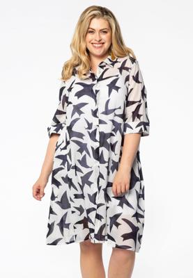 Yoek Dress-blouse BIRDS | Wit | Maat 58/60