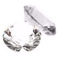 Namaak/nep edelstenen - 2x - diamant - transparant - 5 cm - van glas