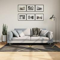 VidaXL Vloerkleed wasbaar anti-slip 120x180 cm zwart en goudkleurig