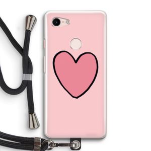 Hartje: Pixel 3 Transparant Hoesje met koord
