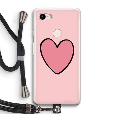 Hartje: Pixel 3 Transparant Hoesje met koord