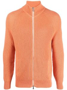 Brunello Cucinelli pull zippé en maille nervurée - Orange