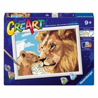 Ravensburger Creart schilderen op nummer - leeuw en welp - thumbnail