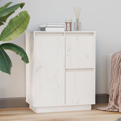 Dressoir 60x34x75 cm massief grenenhout wit