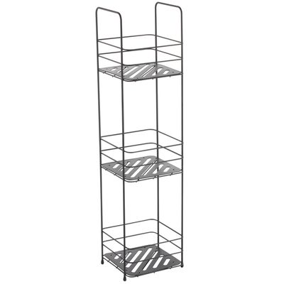 Badkamer/doucherek - 3-laags - staand - zwart - 17 x 16 x 63 cm - metaal