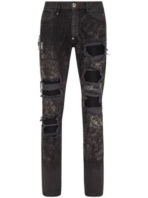 Philipp Plein jean skinny à effet délavé - Noir Philipp Plein jean skinny à effet délavé - Noir