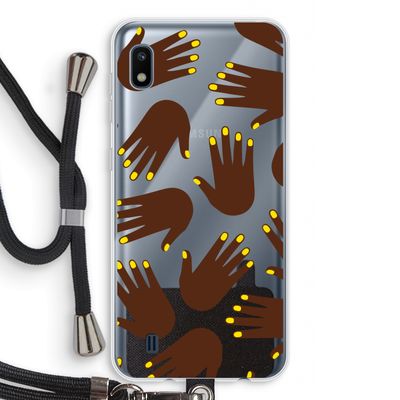 Hands dark: Samsung Galaxy A10 Transparant Hoesje met koord