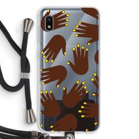 Hands dark: Samsung Galaxy A10 Transparant Hoesje met koord