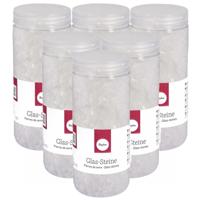 Rayher decoratie steentjes - 5x potje - glas - transparant - 475 ml - bloempotten/vazen