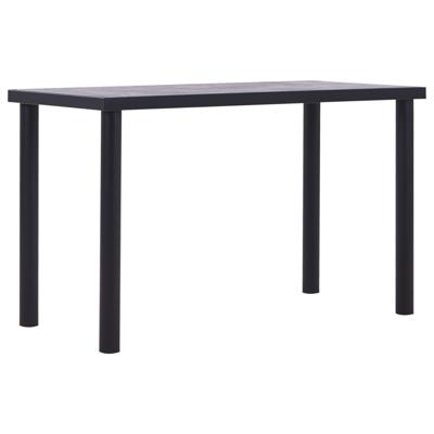 Eettafel 120x60x75 cm MDF zwart en betongrijs