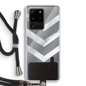Marmeren pijlen: Samsung Galaxy S20 Ultra Transparant Hoesje met koord
