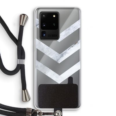 Marmeren pijlen: Samsung Galaxy S20 Ultra Transparant Hoesje met koord