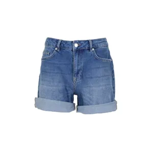 Selected SLFSILLA MW MEDI BLUE FOL UP DNM SH casual short dames