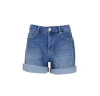 Selected SLFSILLA MW MEDI BLUE FOL UP DNM SH casual short dames