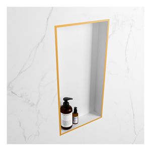 Wandnis Solid Surface Easy | In- en opbouw | 30x60x8 cm | 1 vak | Ocher/Talc