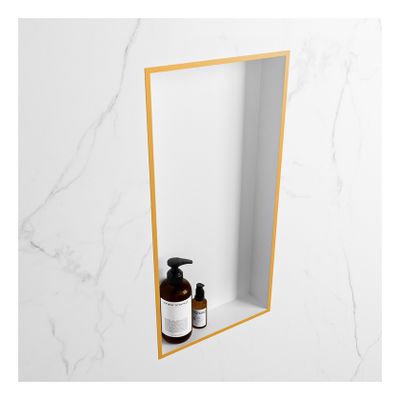Wandnis Solid Surface Easy | In- en opbouw | 30x60x8 cm | 1 vak | Ocher/Talc