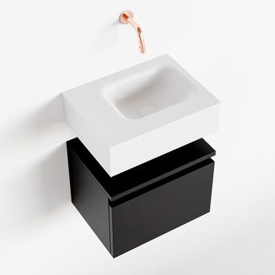 Toiletmeubel Mondiaz Andor | 40 cm | Meubelkleur Urban | Lex vrijhangend wastafel Talc Rechts | Zonder kraangat