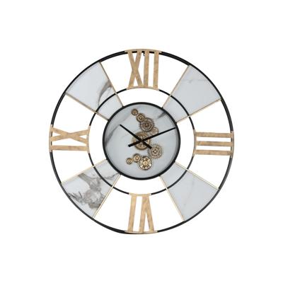 Muurklok Home ESPRIT Wit Zwart Gouden Metaal 142 X 9 X 142 cm