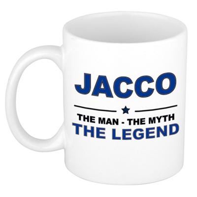 Jacco cadeau mok - man myth legend - naam koffiemok - 300 ml - collega - vaderdag